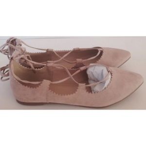 Just Fab Josefa Shoes with leg straps 10 NWB Nude